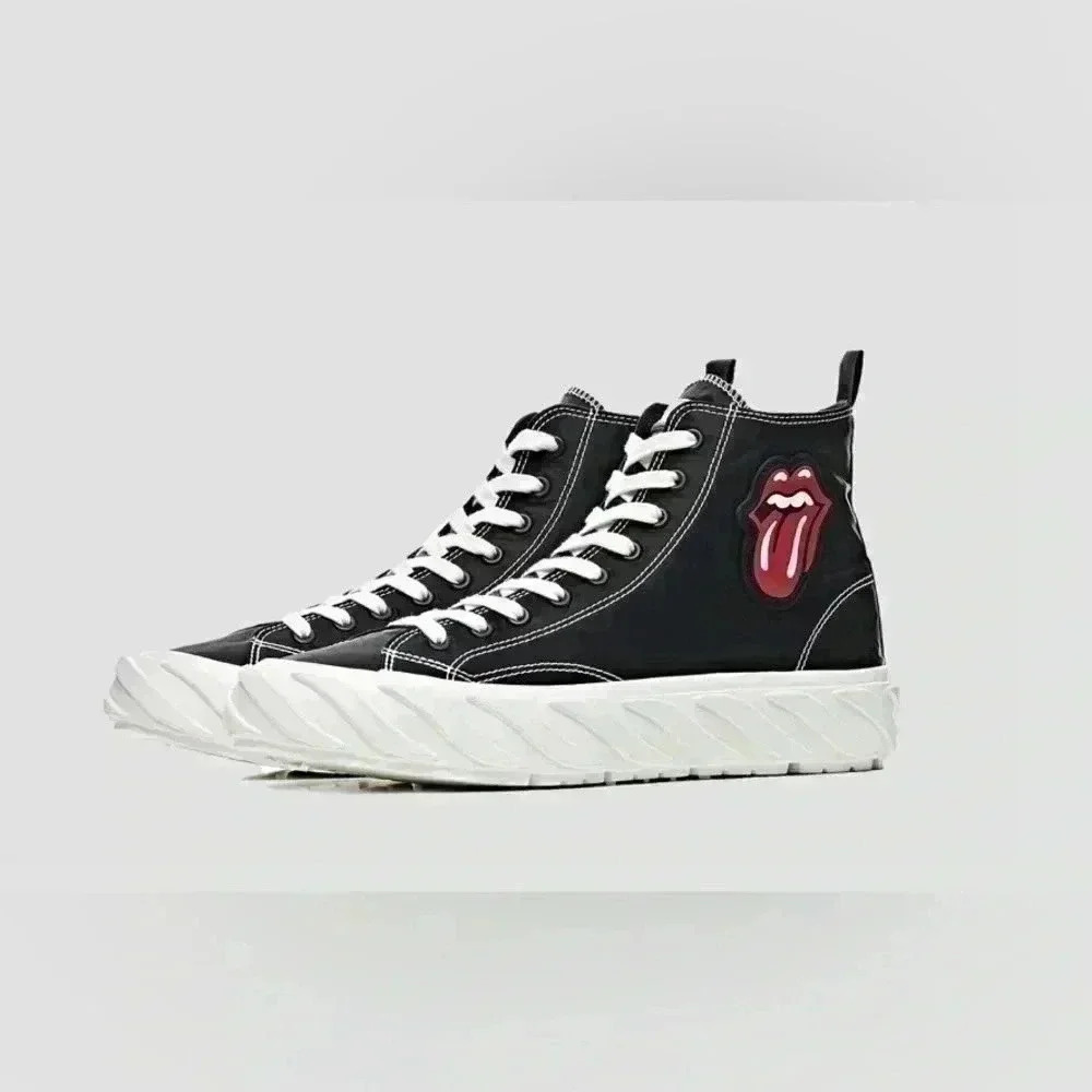 AGE Unisex Rolling Stones  Collection Top Zip Vintage Sneakers Men’s 7 Women’s 9